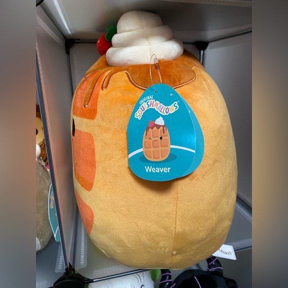Weaver the Waffle Squishmallow 12" NWT w/ Strawberry Squish date 06-28-2023 - Picture 2 of 4